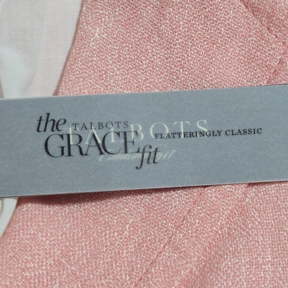 Talbots Womens Pink Linen Blend Single Breasted Lined Blazer Size 4 - Picture 9 of 12